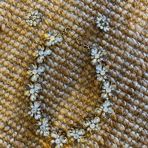 JCrew faux diamond necklace and earrings set